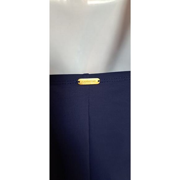 Lands End 1 Piece Swimsuit Sz 14 Navy Paisley Shirred Soft Cup Bra Slimming Boho - Picture 6 of 9